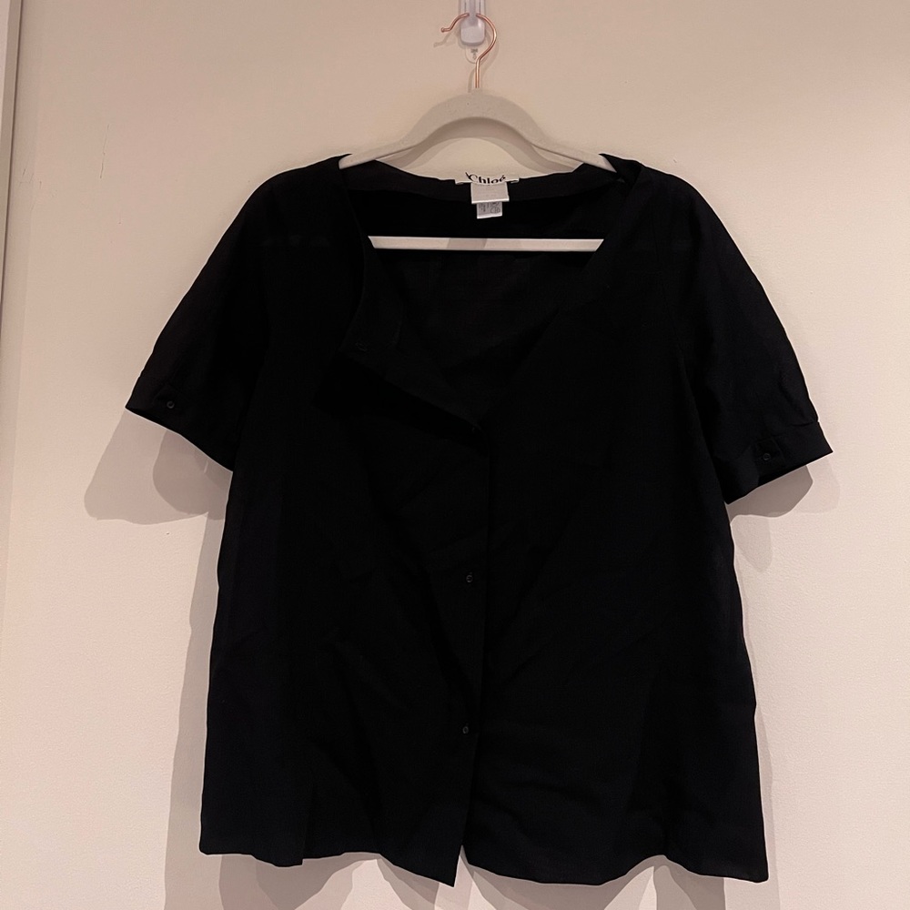 Chloe button up top black size small